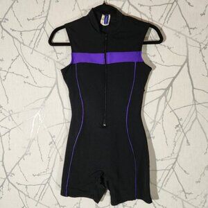 Swimco Soleil Swim Stretch Knit Half Zip Poly Splice Unitard